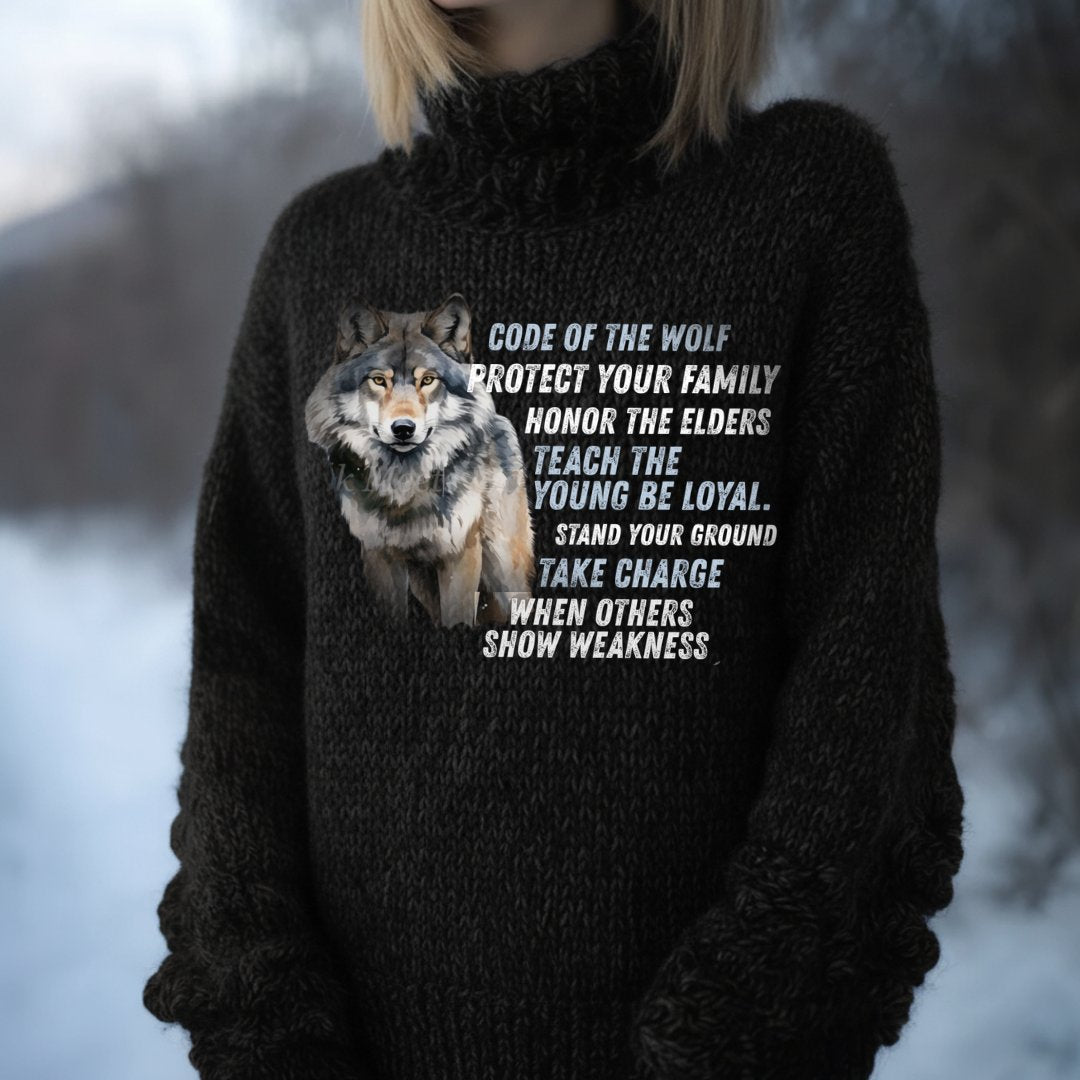 Oversized Cozy Wolf Sweater