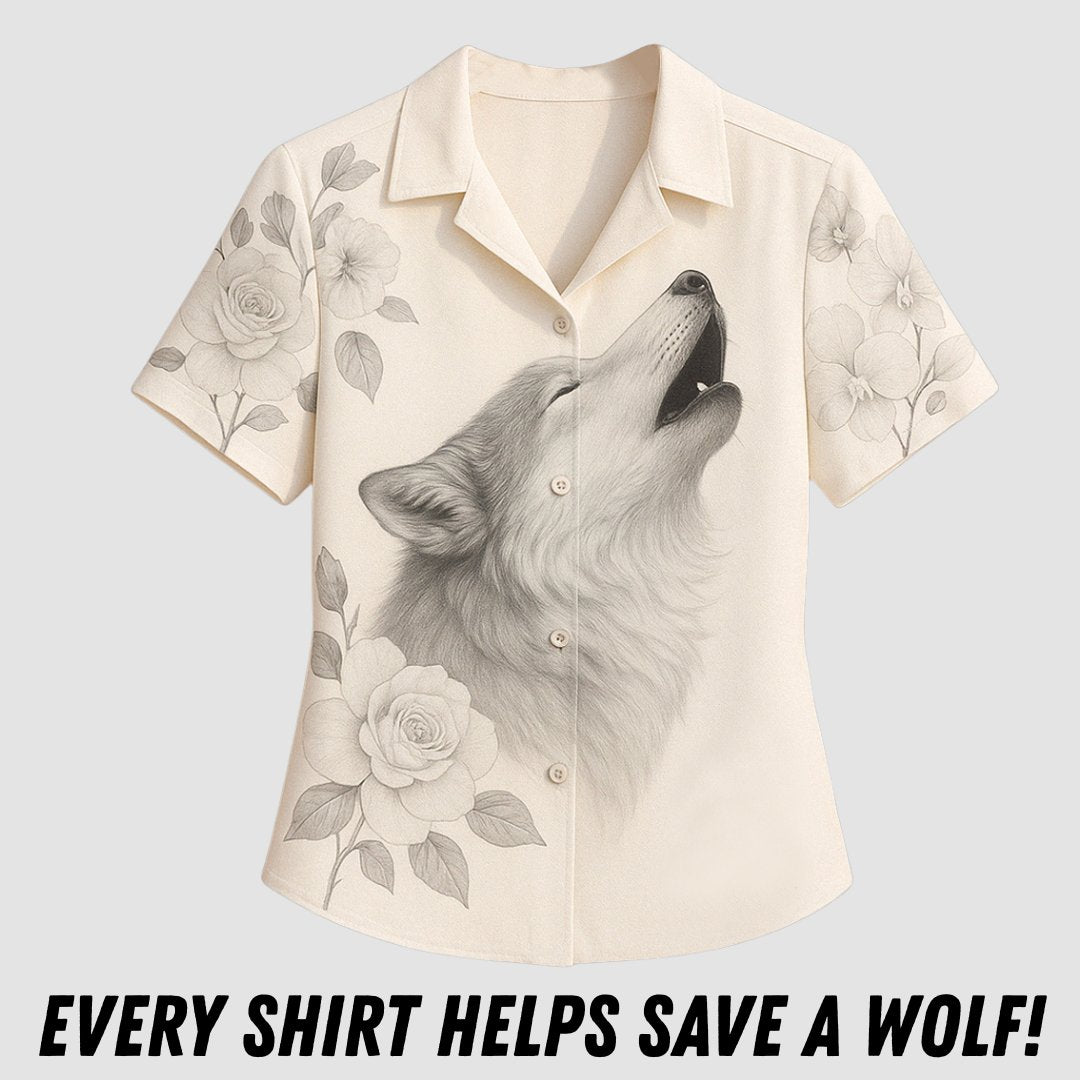 Floral Wolf Mission Summer Shirt