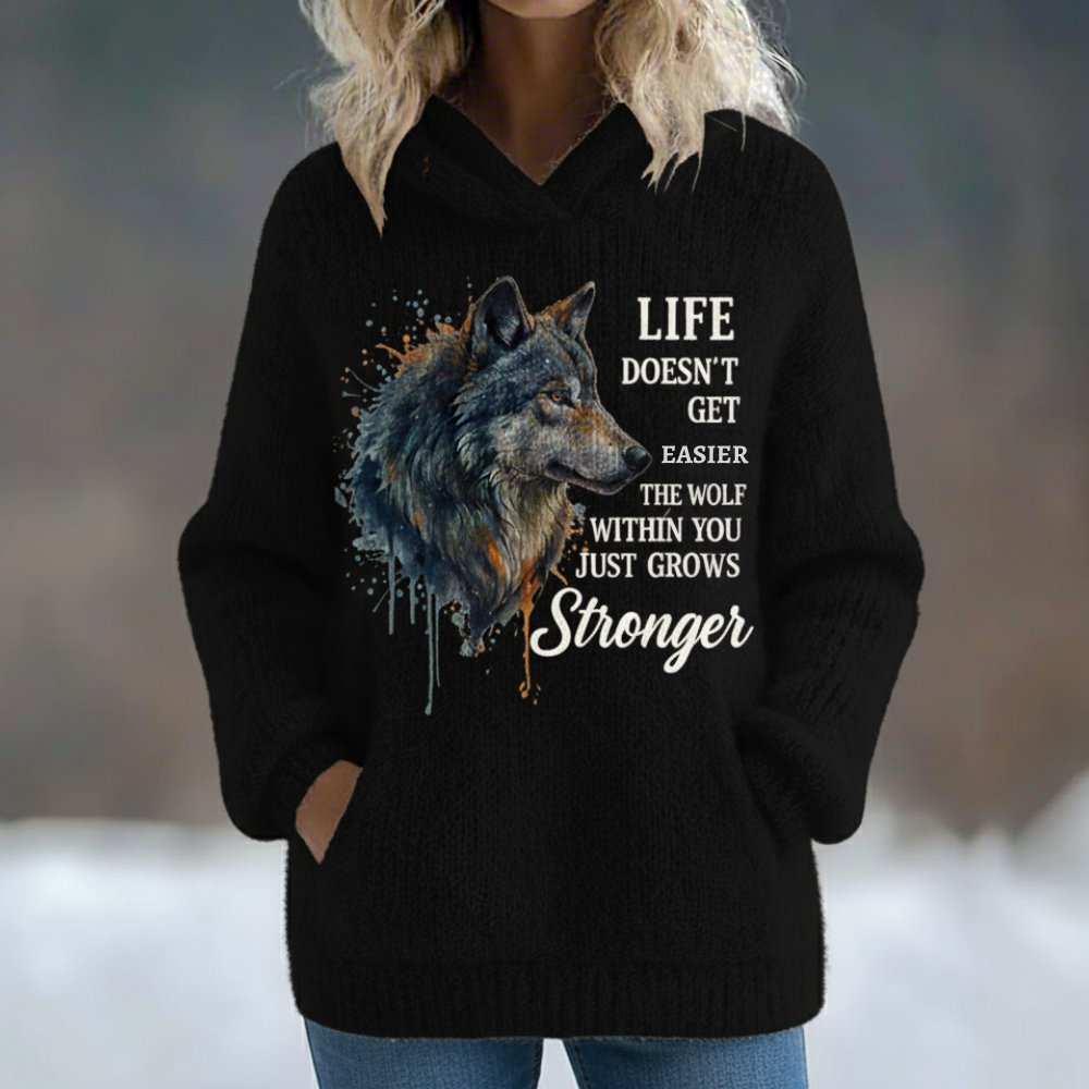 Wolf Soft Cozy Knit Sweater