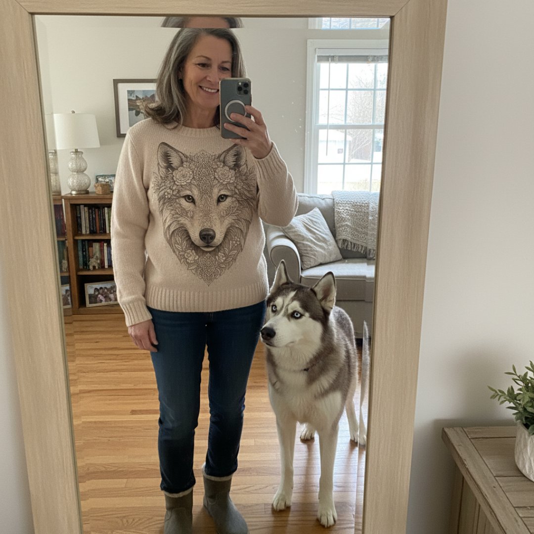Wolf Mission Wolf Rose Sweater