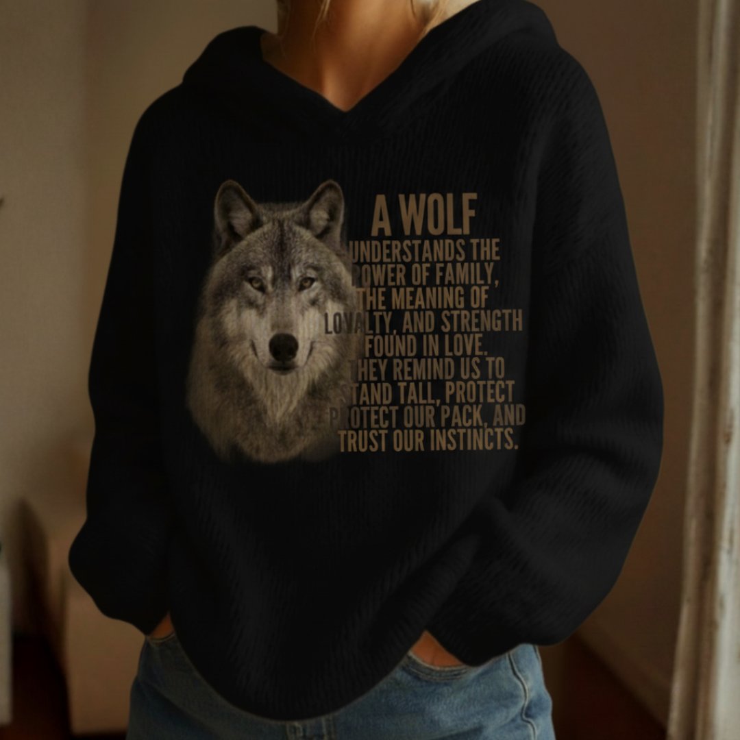 Wolf Cozy Knit Sweater