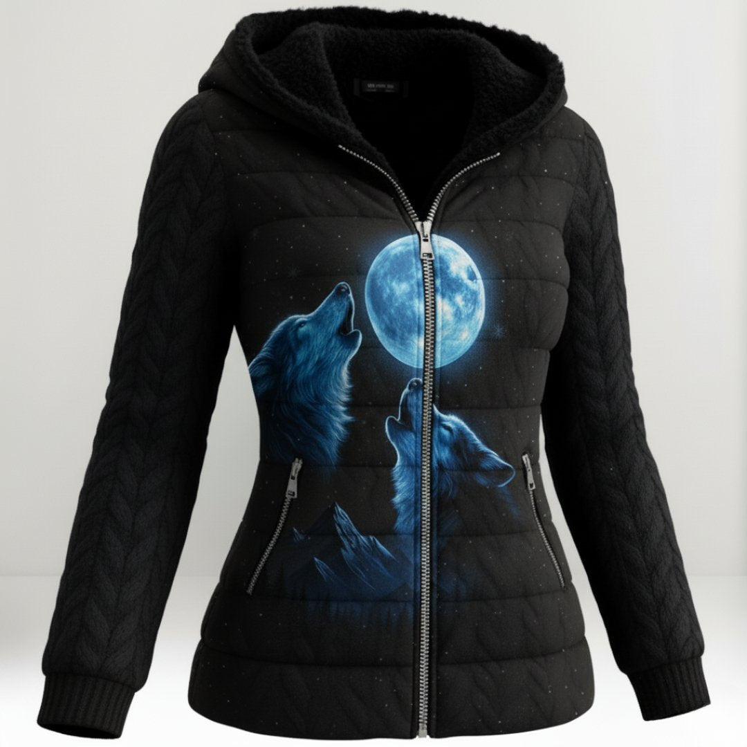 Women's Hooded Wolf Winter Jacket