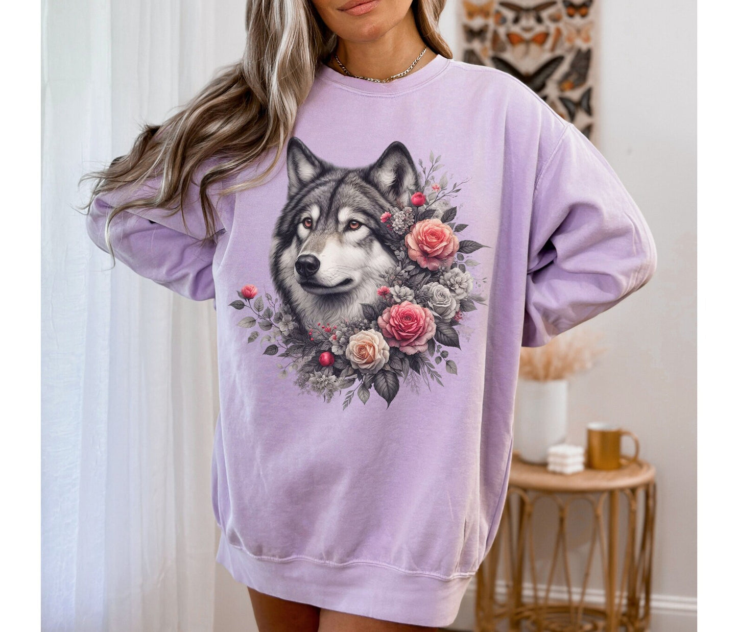 Floral Wolf Sweatshirt