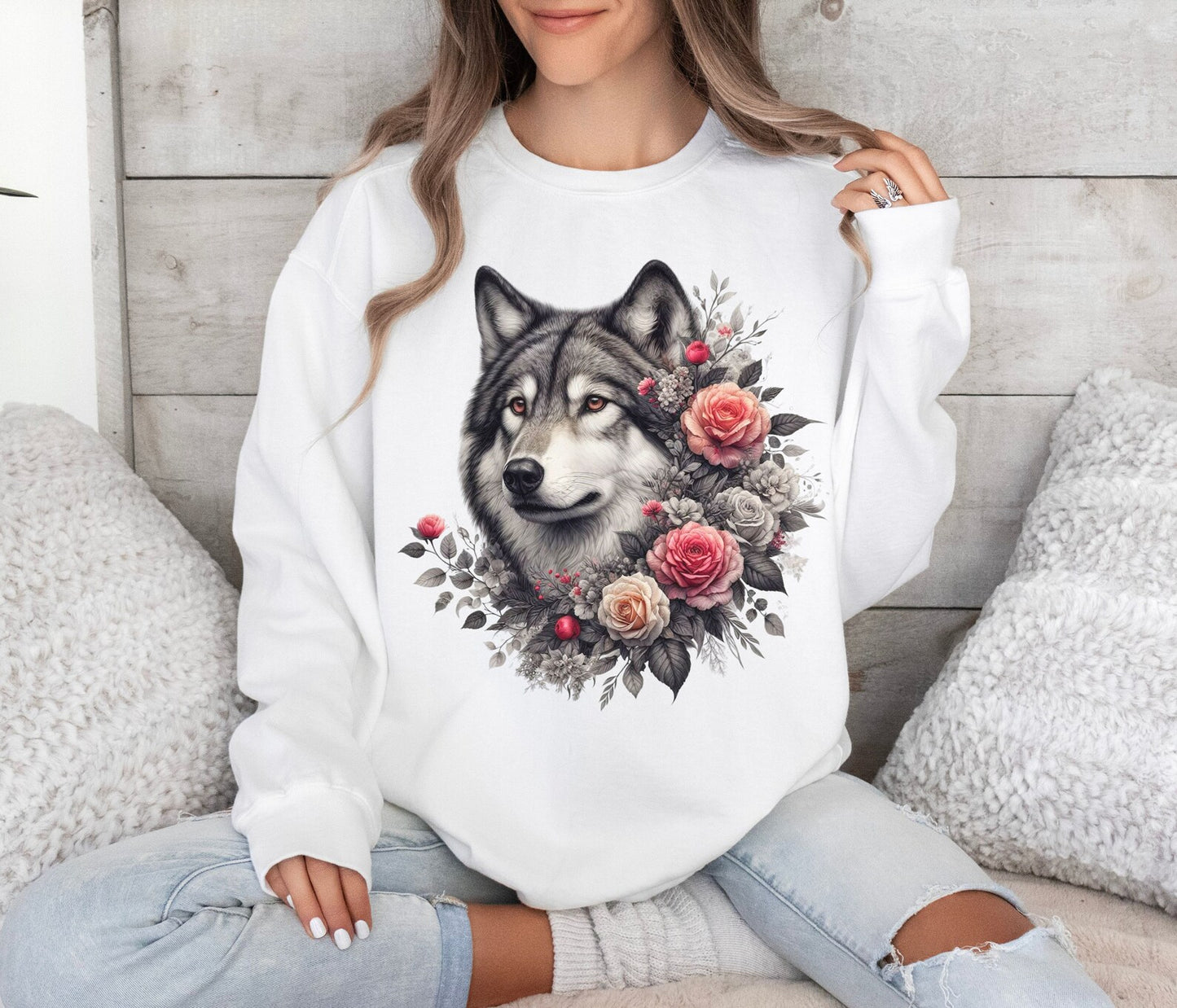 Floral Wolf Sweatshirt