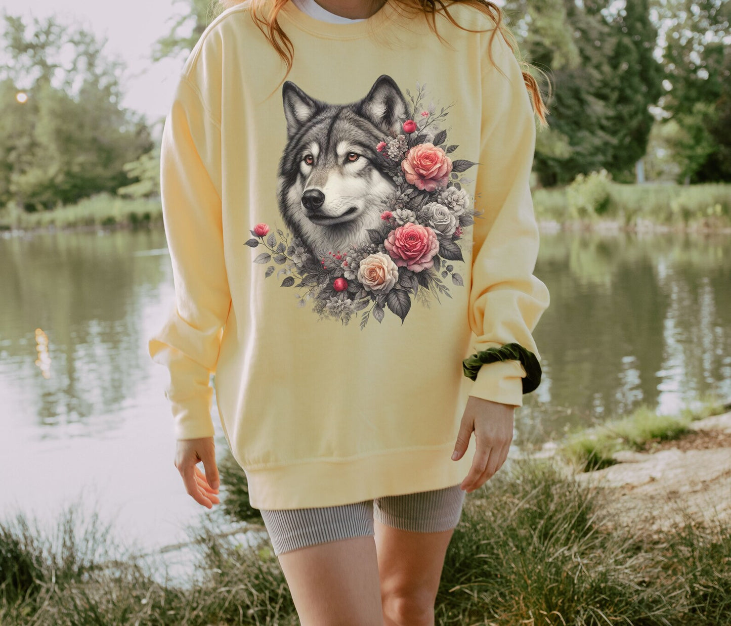 Floral Wolf Sweatshirt