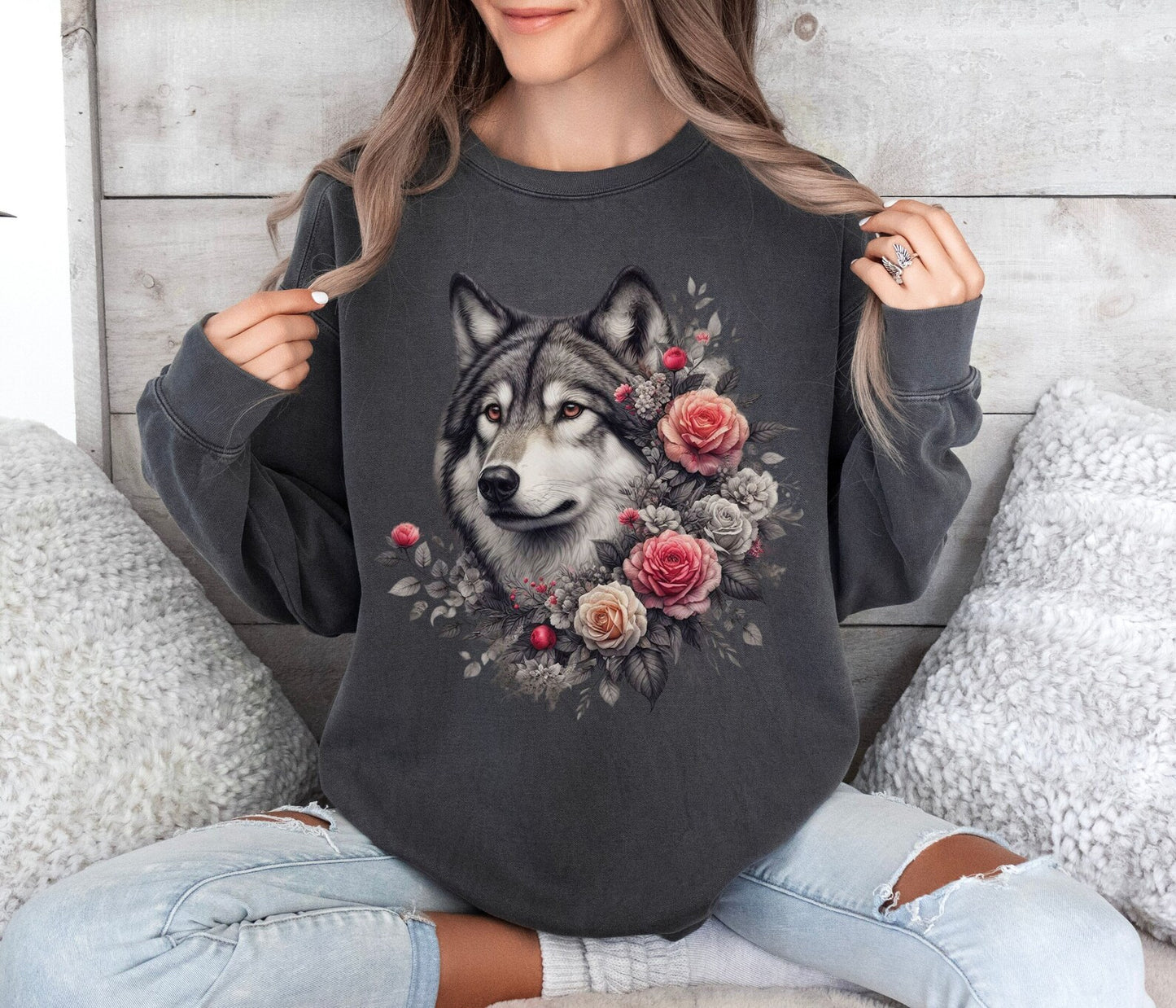 Floral Wolf Sweatshirt