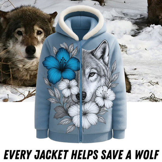 Women's Plush Pocket Wolf Jacket
