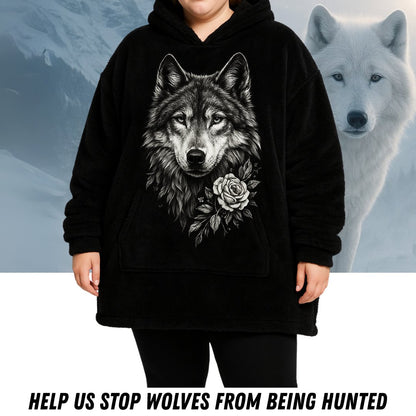 Oversized Wearable Wolf Blanket