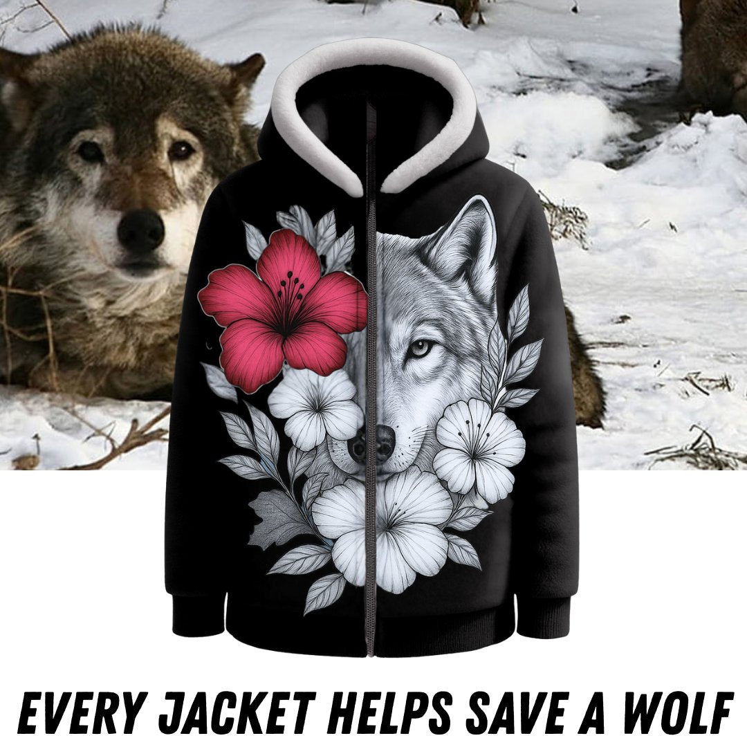 Women's Plush Pocket Wolf Jacket