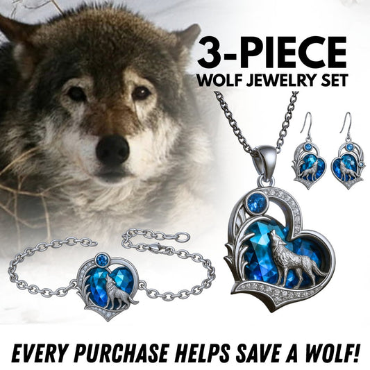 Wolf Mission Sterling Silver Jewelry Set (3-Pieces)