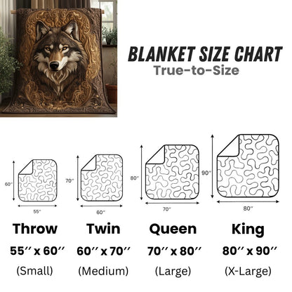 Wolf Mission Quilted Blanket