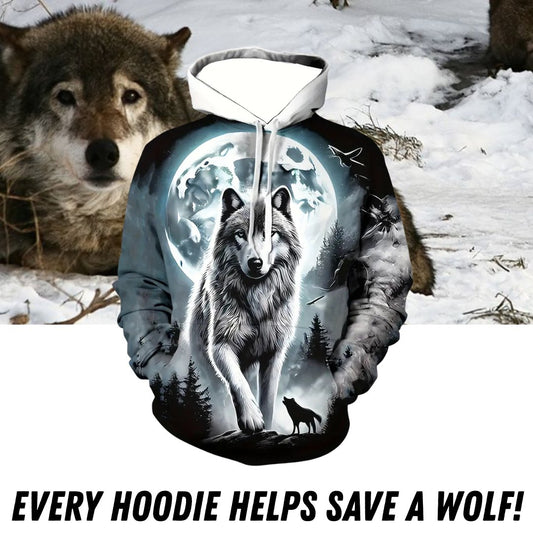 Wolf Mission Moon Feather Hoodie