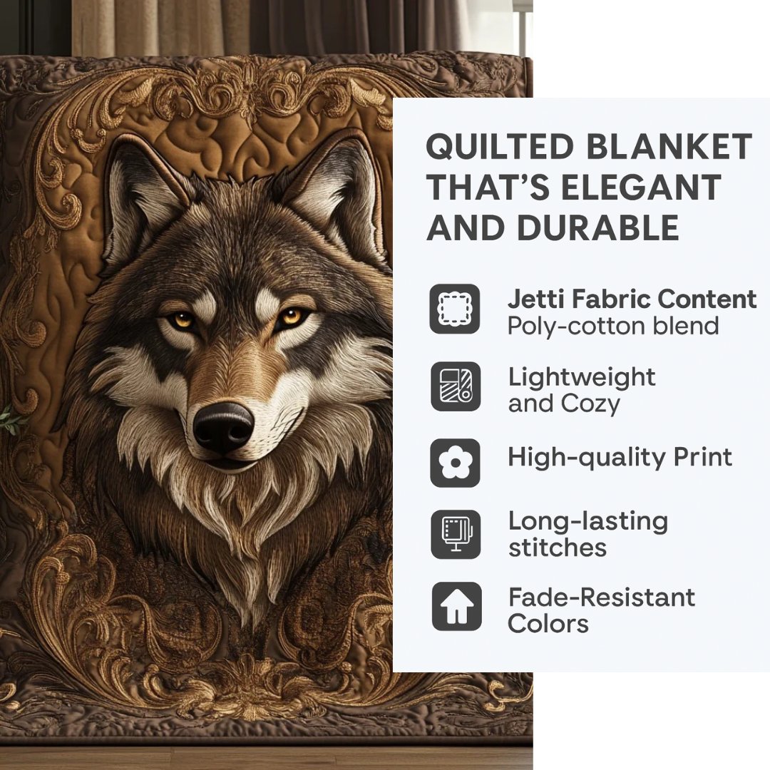 Wolf Mission Quilted Blanket