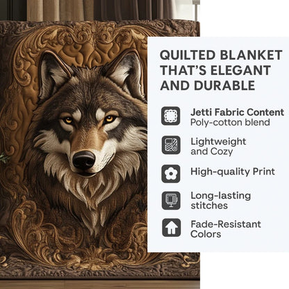 Wolf Mission Quilted Blanket