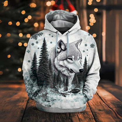 Wolf Snow Forest Hoodie