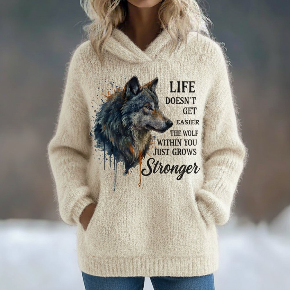 Wolf Soft Cozy Knit Sweater