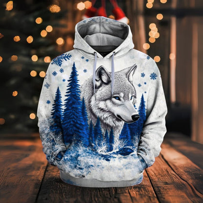 Wolf Snow Forest Hoodie