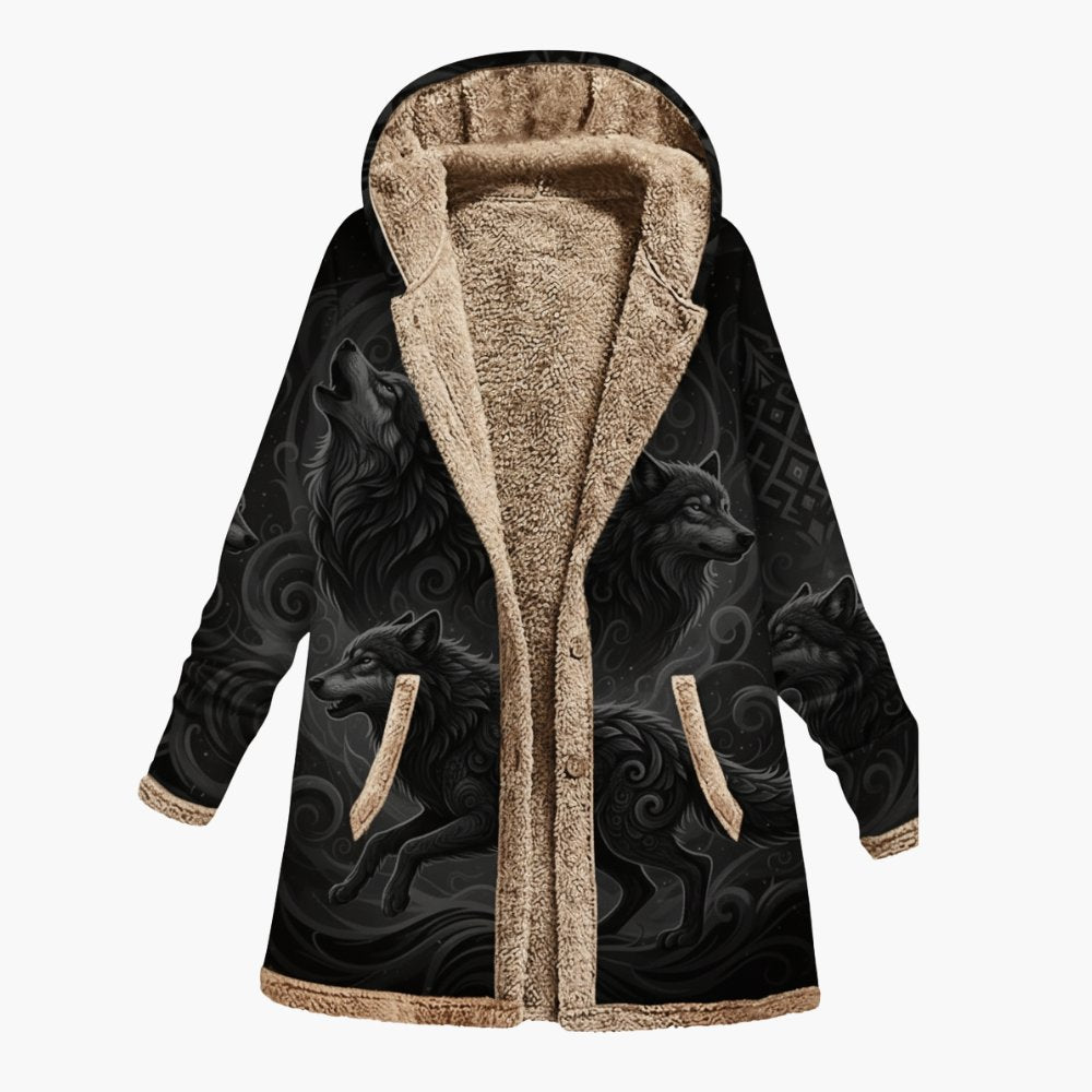 Women's Warm Plush Wolf Coat