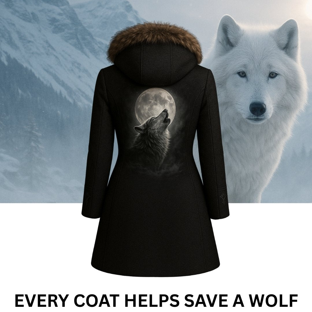 Howling Moon Wolf Women's Coat