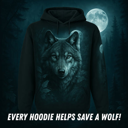 Midnight Moon Wolf Hoodie