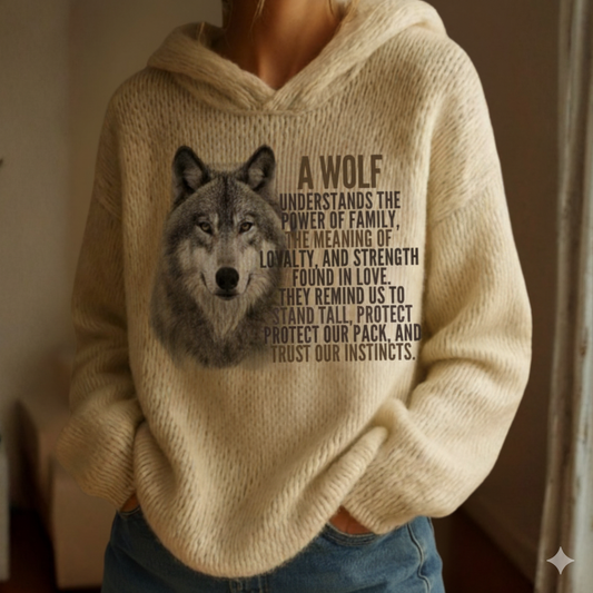 Wolf Cozy Knit Sweater