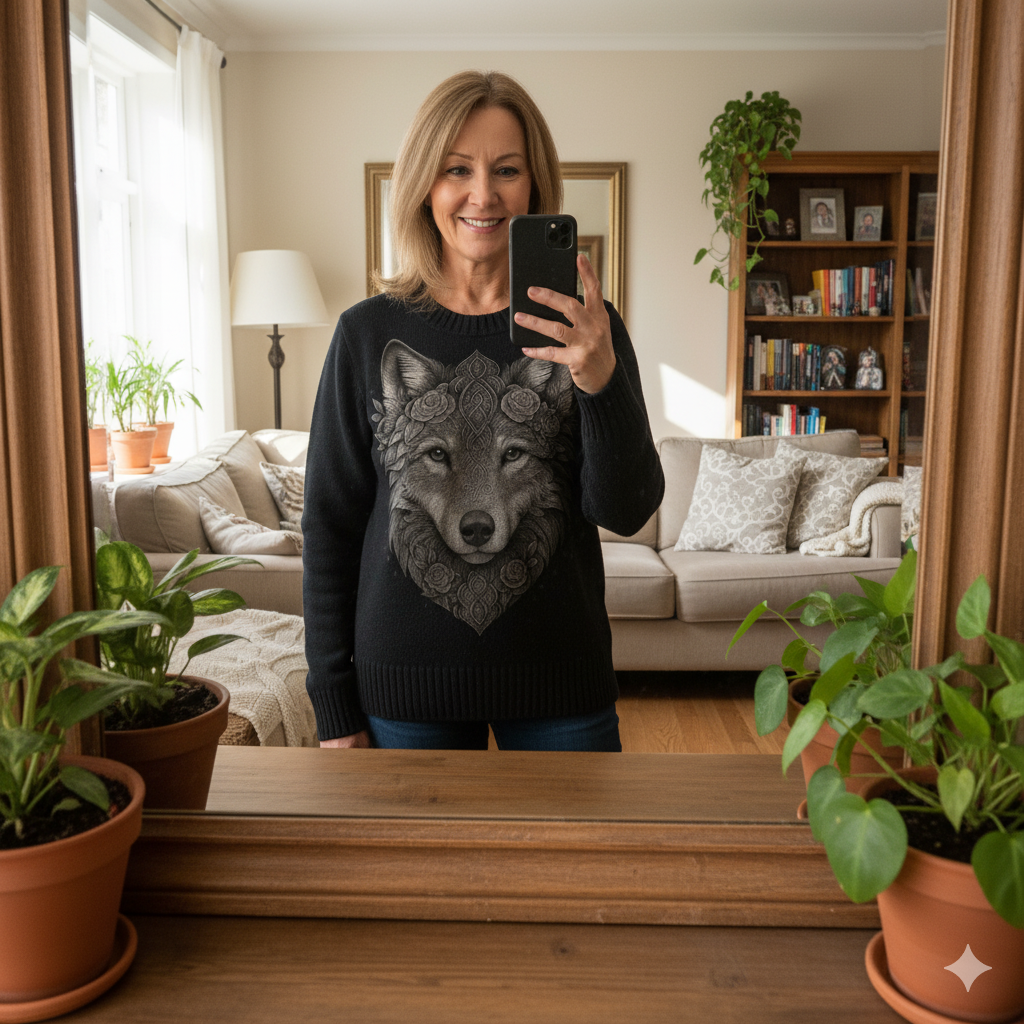 Wolf Mission Wolf Rose Sweater
