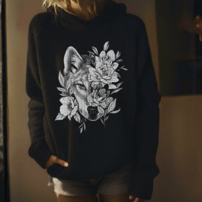 Wolf Mission Oversized Cozy Knit Hoodie