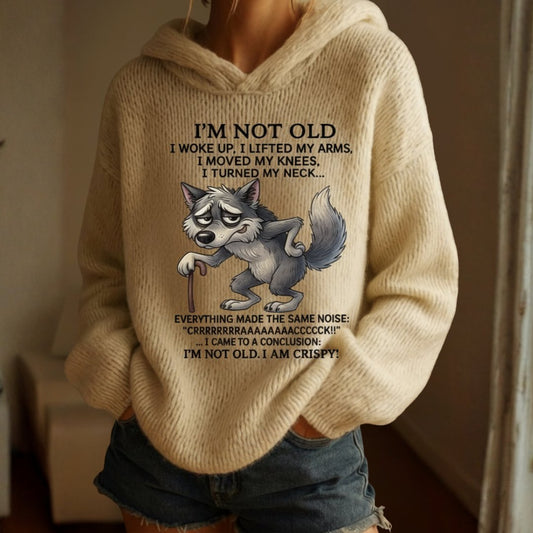 Funny Cozy Knit Wolf Hoodie