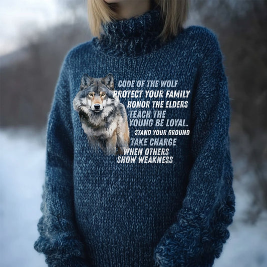 Oversized Cozy Wolf Sweater