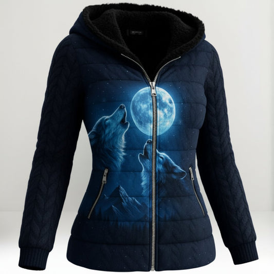 Women's Hooded Wolf Winter Jacket