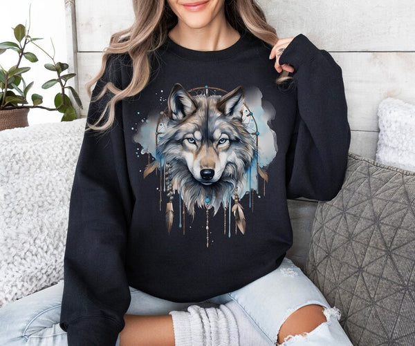 Mystic Wolf Dreamcatcher Sweatshirt