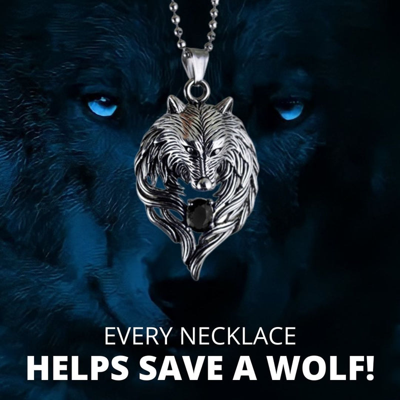 "Save A Wolf" Crystal Necklace
