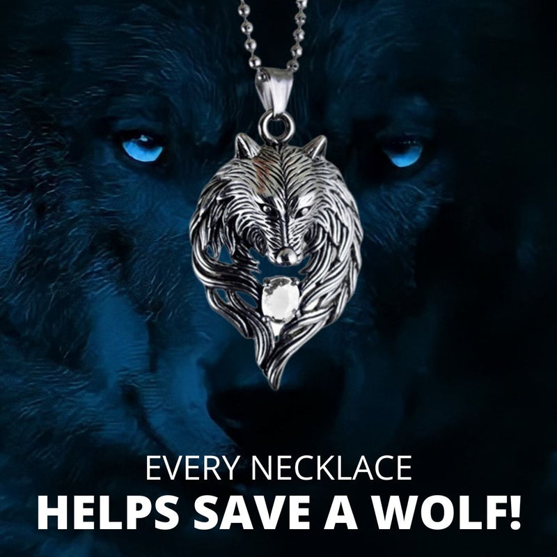 "Save A Wolf" Crystal Necklace
